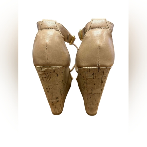 Dolce Vita Platform Wedge Sandals in Tan and Gold Size 7.5 NWT - Picture 5 of 7